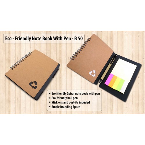 ECO NOTEBOOK WITH PEN AND STICKY PADS