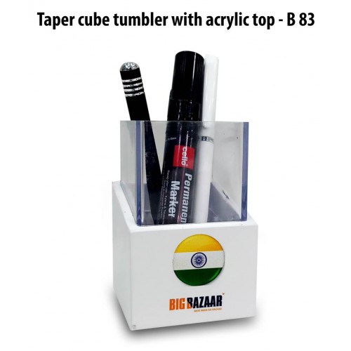  TAPER CUBE TUMBLER WITH ACRYLIC TOP