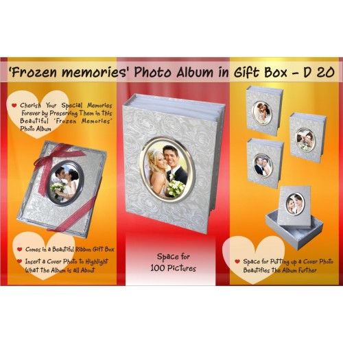  FROZEN MEMORIES PHOTO ALBUM IN RIBBON GIFT BOX (100 PICTURES) (5" X 7")