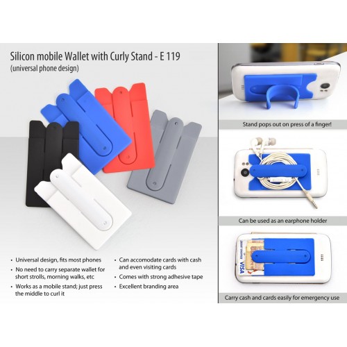  SILICON MOBILE WALLET WITH CURLY STAND