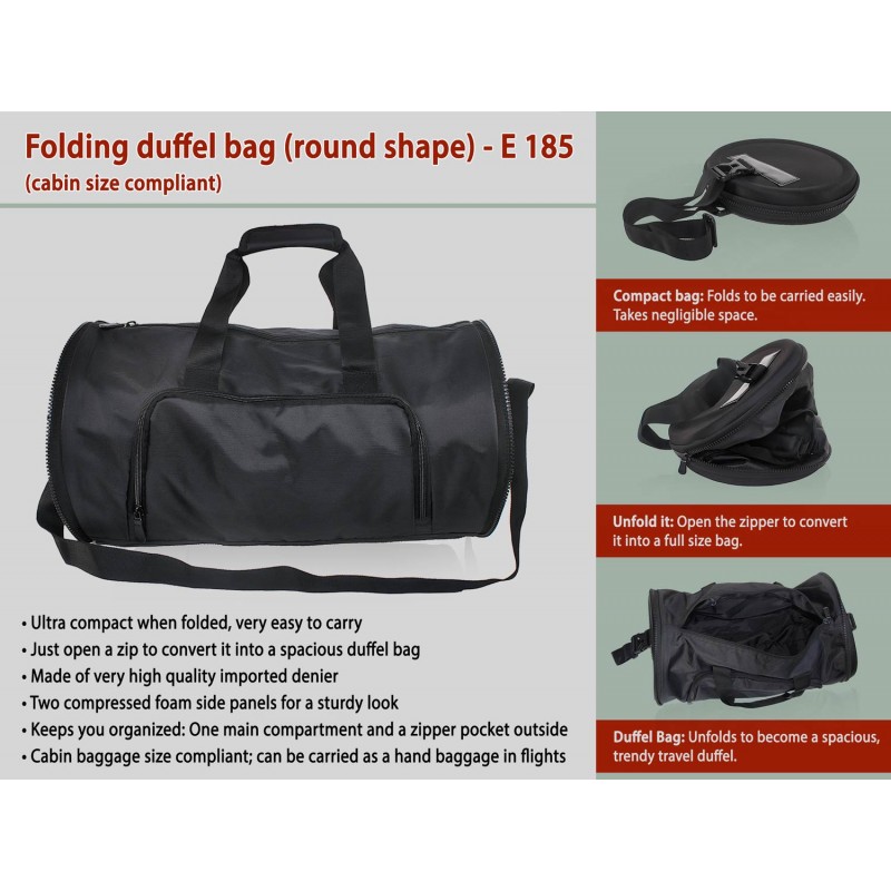  FOLDING DUFFEL BAG (ROUND SHAPE) (CABIN SIZE COMP...