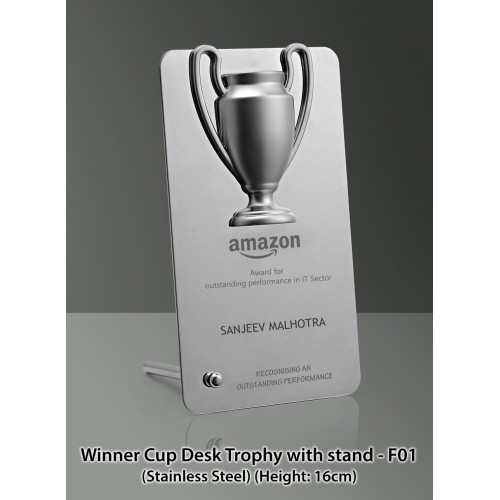  SS WINNER CUP DESK TROPHY WITH STAND (IN GIFT BOX)