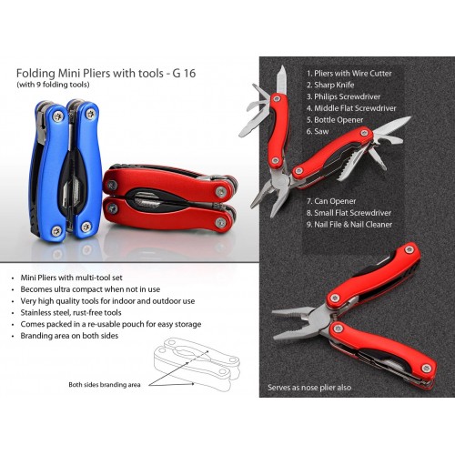 FOLDING MINI PLIERS WITH 9 TOOLS (SUPERIOR QUALITY)