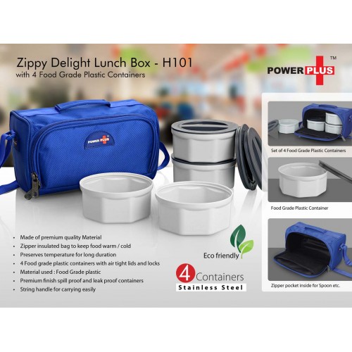 ZIPPY DELIGHT: 4 CONTAINER LUNCH BOX (PLASTIC CONTAINERS)