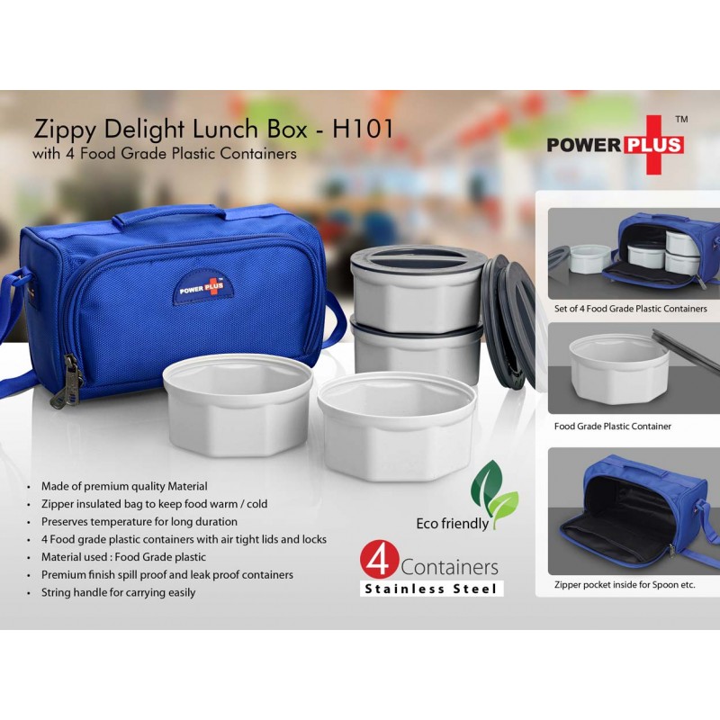 ZIPPY DELIGHT: 4 CONTAINER LUNCH BOX (PLASTIC CONT...