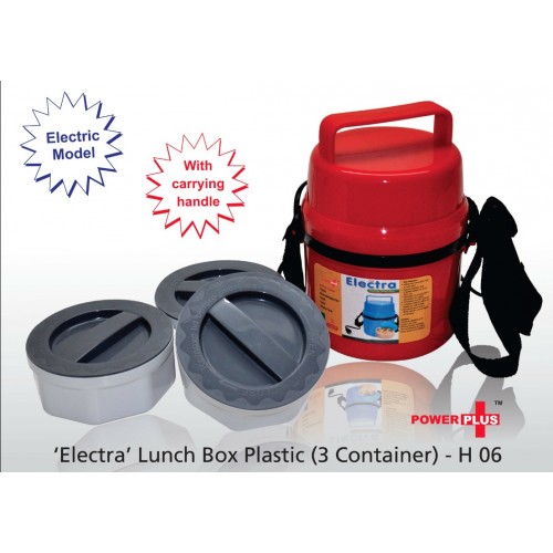 POWER PLUS ELECTRA LUNCH BOX PLASTIC- 3 CONTAINER