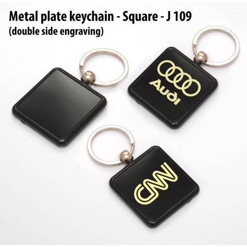  METAL PLATE KEYCHAIN - SQUARE (DOUBLE SIDE ENGRAVING)