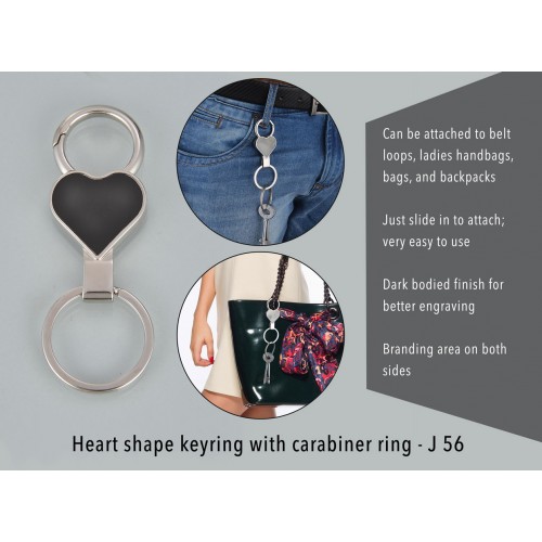 HEART SHAPE KEYRING WITH CARABINER RING