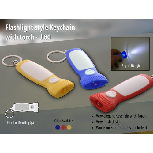 FLASHLIGHT STYLE KEYCHAIN WITH TORCH