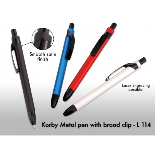 KORBY METAL PEN WITH BROAD CLIP