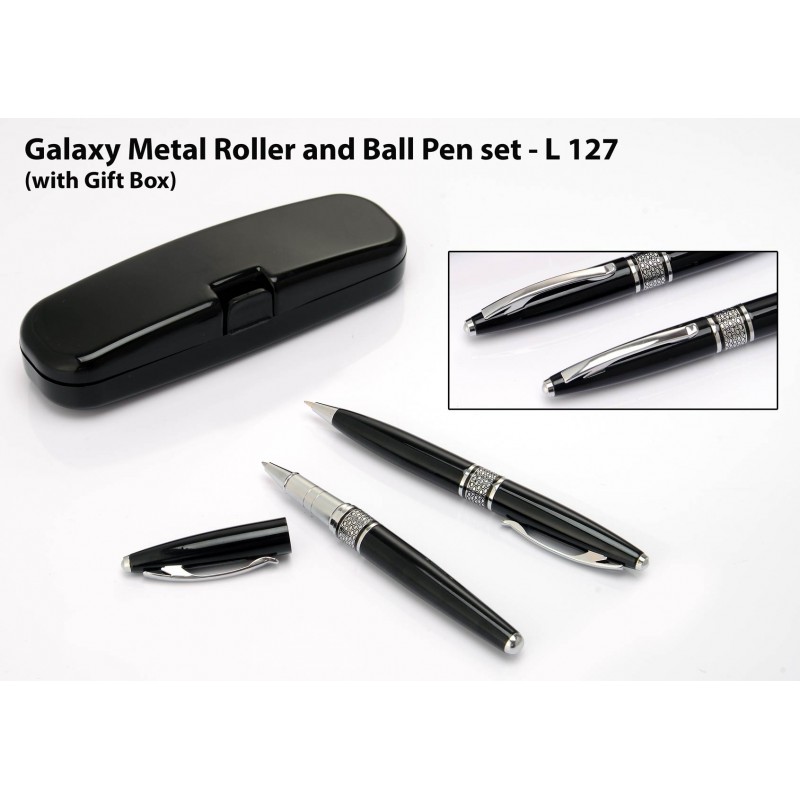  GALAXY METAL ROLLER AND BALL PEN SET (WITH GIFT B...