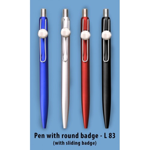 PEN WITH ROUND BADGE