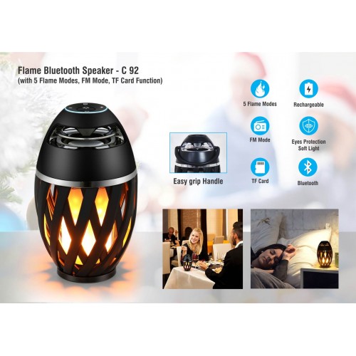 FLAME BLUETOOTH SPEAKER WITH 5 FLAME MODES | FM MODE | TF CARD FUNCTION