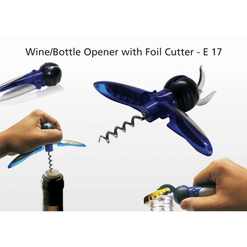 WINE OPENER / BOTTLE OPENER WITH FOIL CUTTER