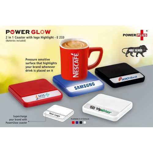 POWERGLOW COASTER WITH LOGO HIGHLIGHT (BATTERIES INCLUDED)
