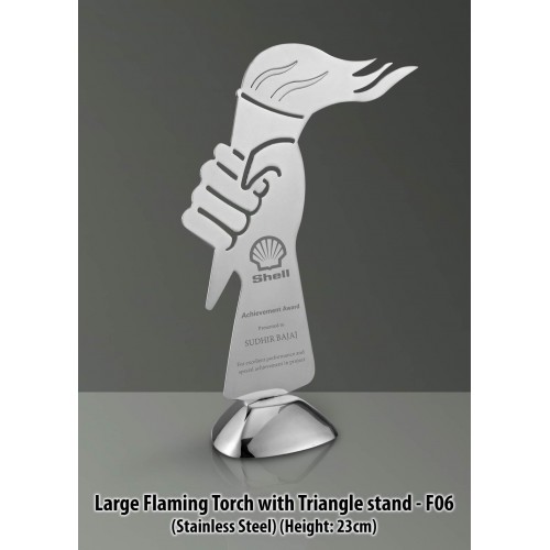  SS LARGE FLAMING TORCH WITH TRIANGLE STAND