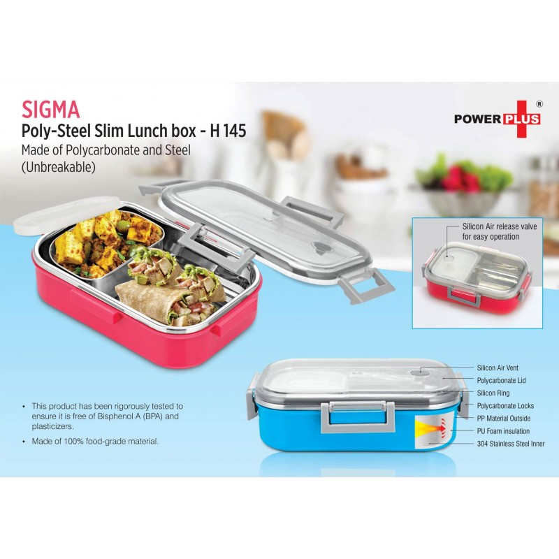 SIGMA POLY-STEEL SLIM LUNCH BOX (MADE OF POLYCARBO...