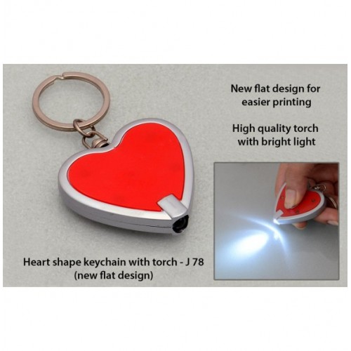 HEART SHAPE KEYCHAIN WITH TORCH (FLAT DESIGN)