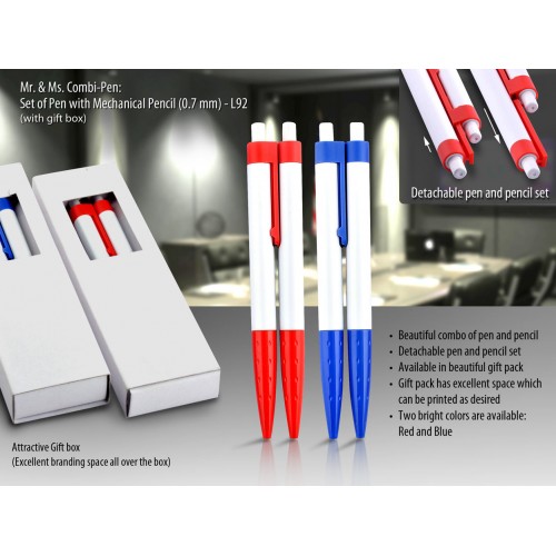 MR & MS. COMBI-PEN: SET OF PEN WITH MECHANICAL PENCIL (0.7 MM) (WITH GIFT BOX)
