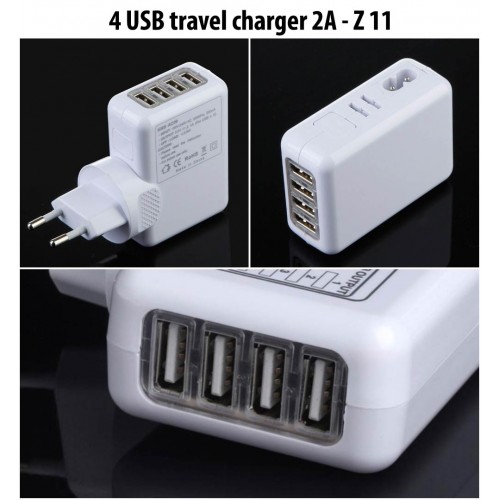 4 USB TRAVEL CHARGER 2A